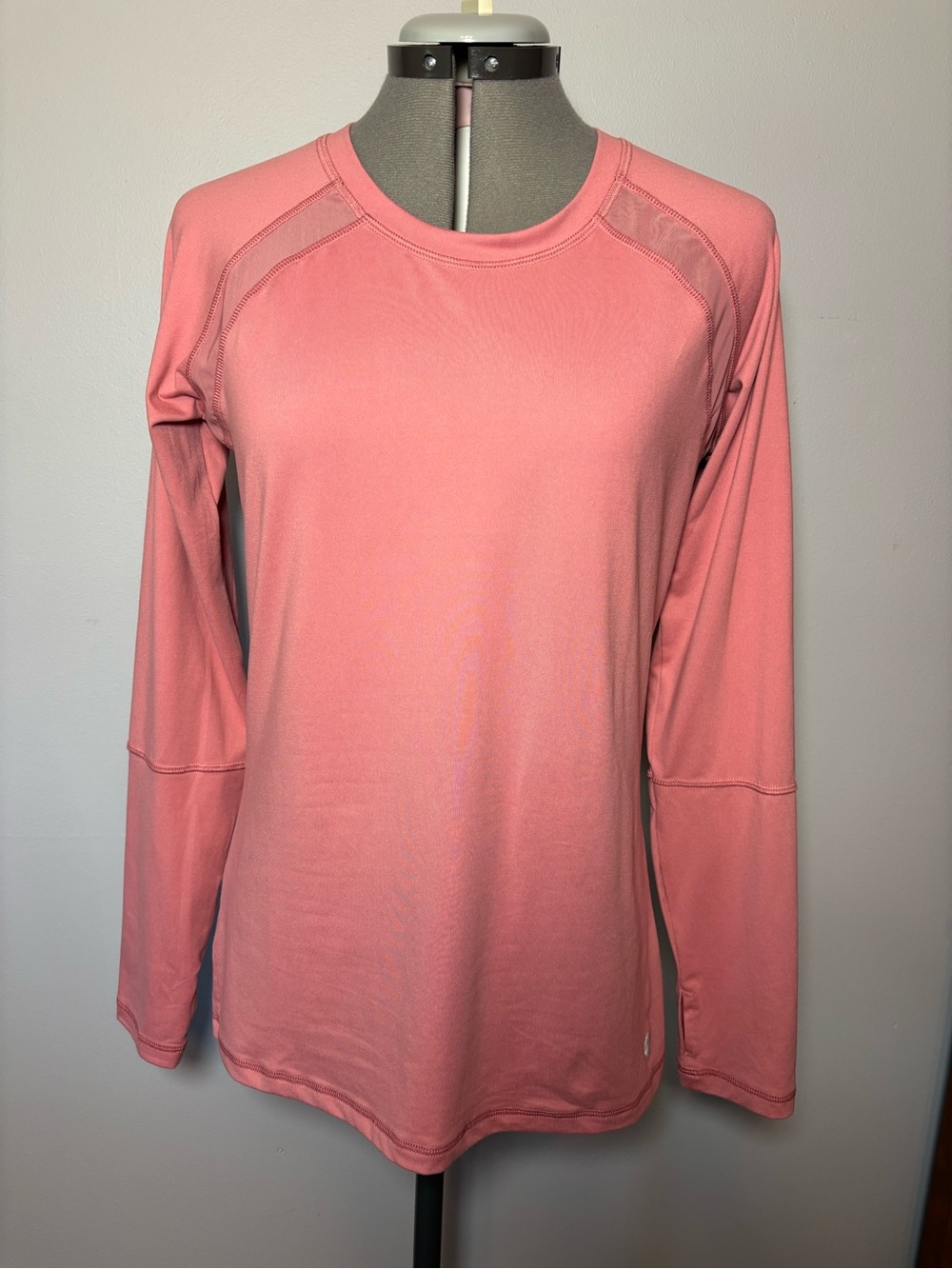 X by Gottex dusty Pink Long Sleeve Crew Athletic Top - Larte